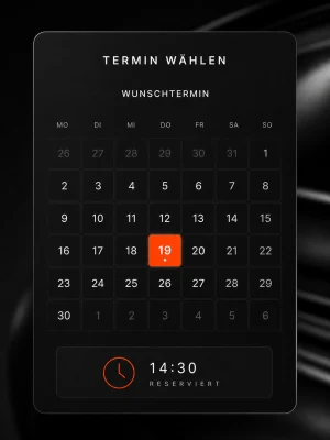 Terminkalender mit ausgewähltem Wunschtermin